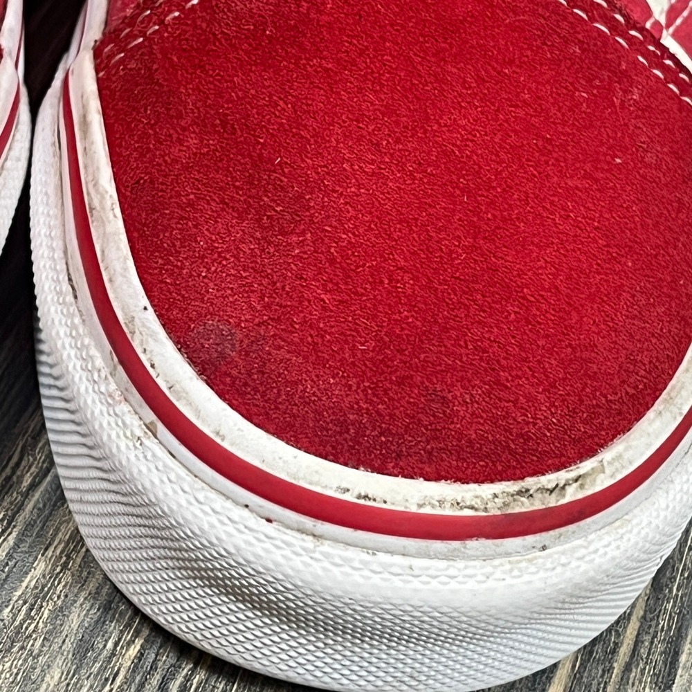 Vans Old Skool Sneakers Womens 6.5‎ Red Checkerboard Suede Canvas Skate Shoes - Picture 4 of 11